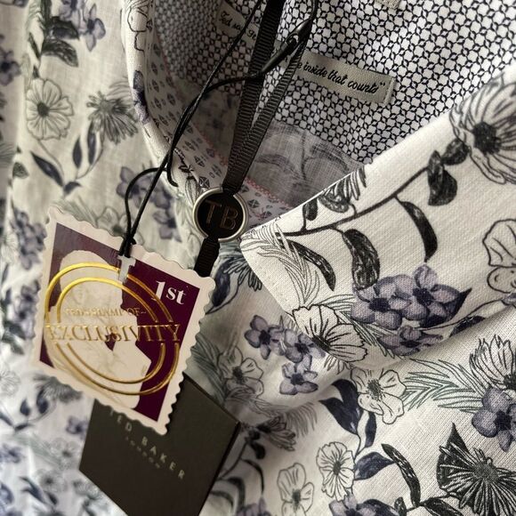 NWT TED BAKER London Linen Mens Shirt SIZE XXL CHEST 24 1/2” - Picture 6 of 15